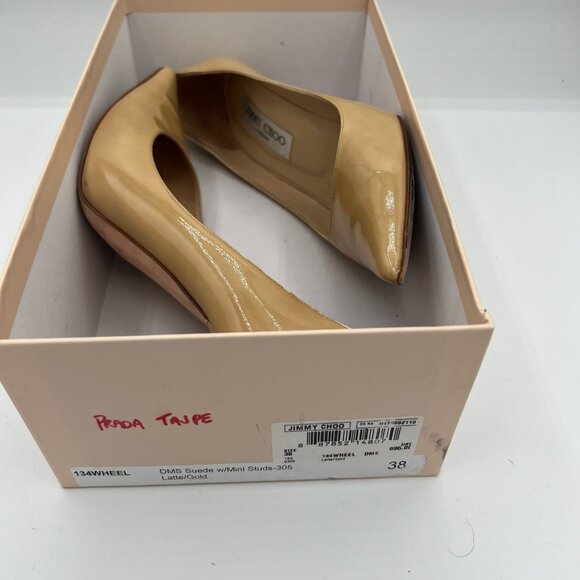 Jimmy Choo Black Patent Leather Heels Size 38.5 with Box - Picture 13 of 14